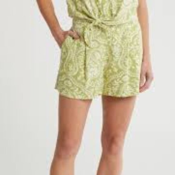 Industry Republic Green/White Magnified Paisley Shorts - Pull On - S/P - NWT - Picture 4 of 8